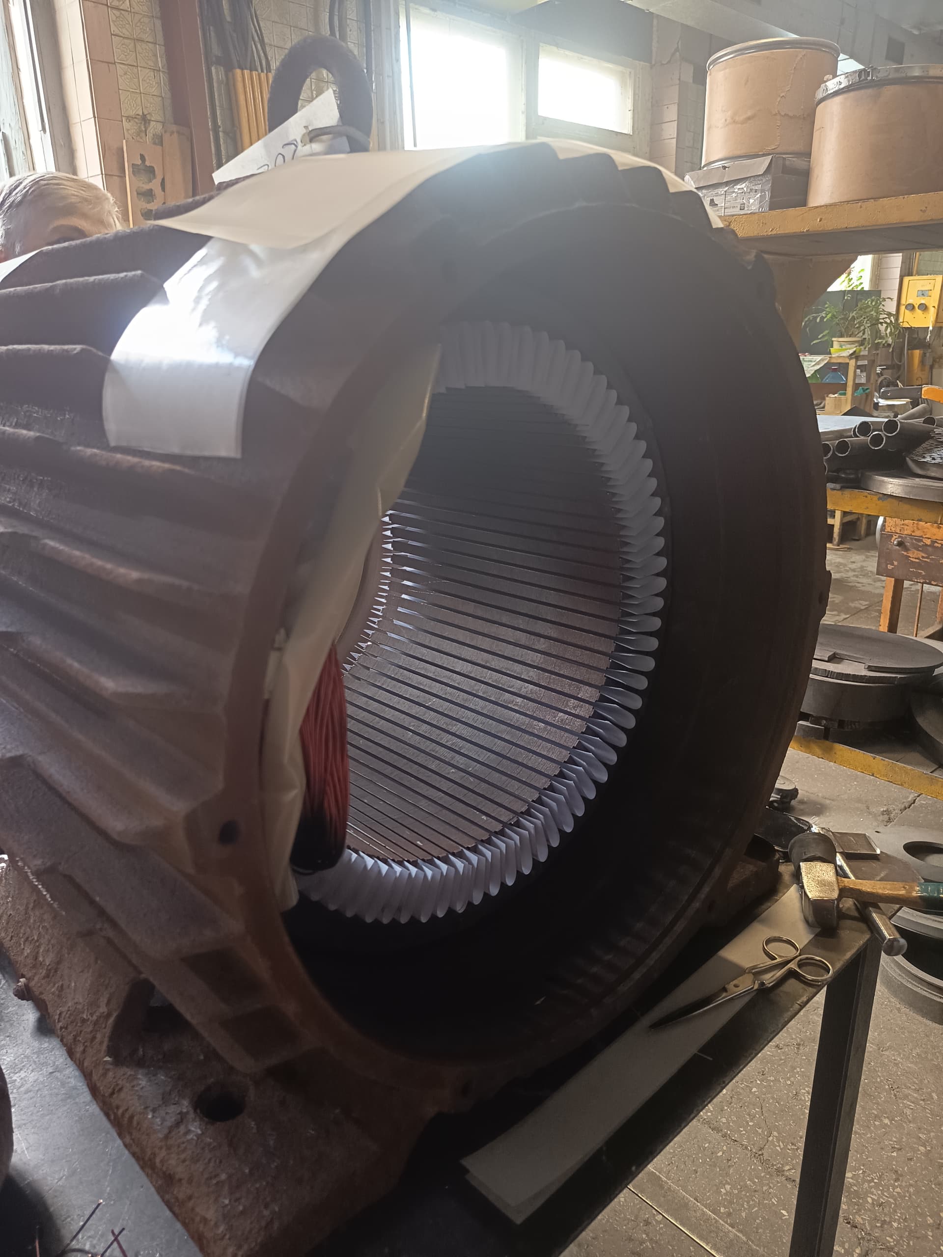 Stator slot insulation fitted before the winding is laid in