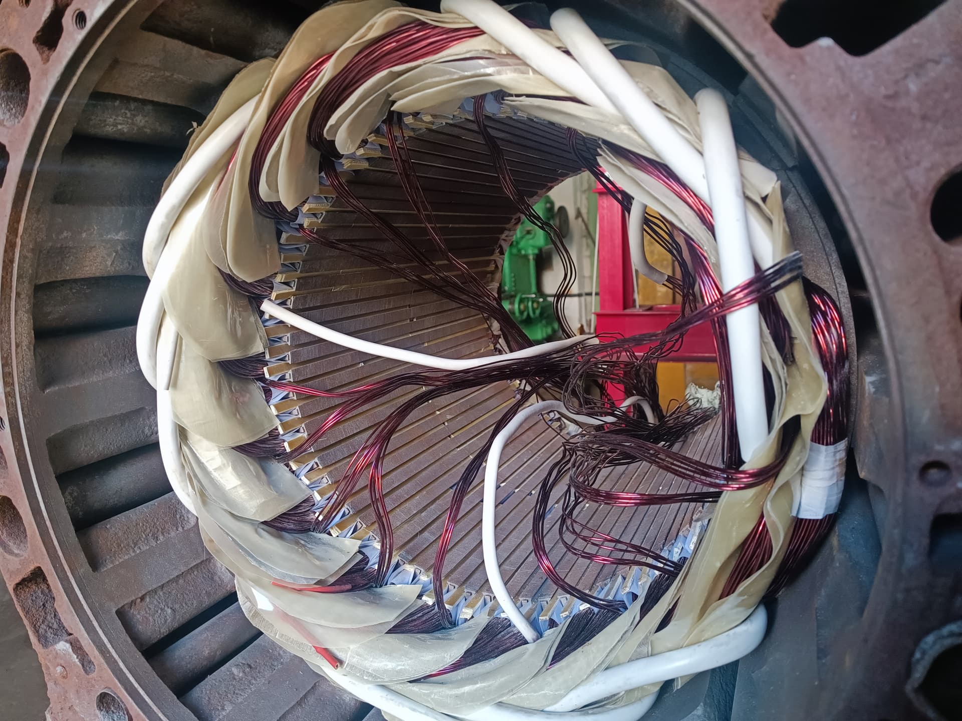 Repair of a random-wound motor stator — slot insulation and winding leads