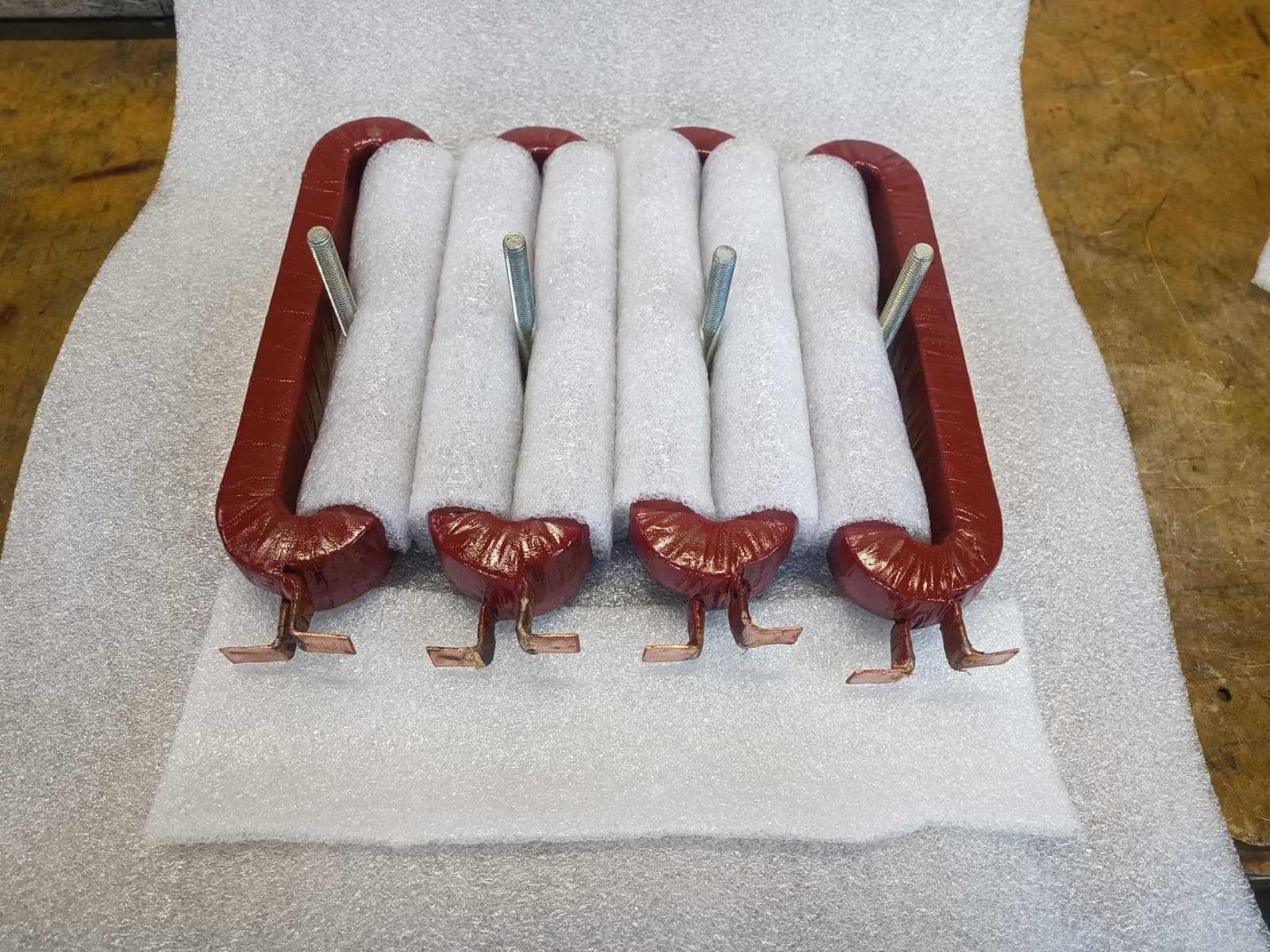 Main pole coils of a traction motor